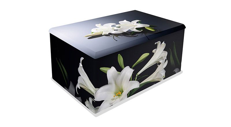 LIL04-URN Lilies on black